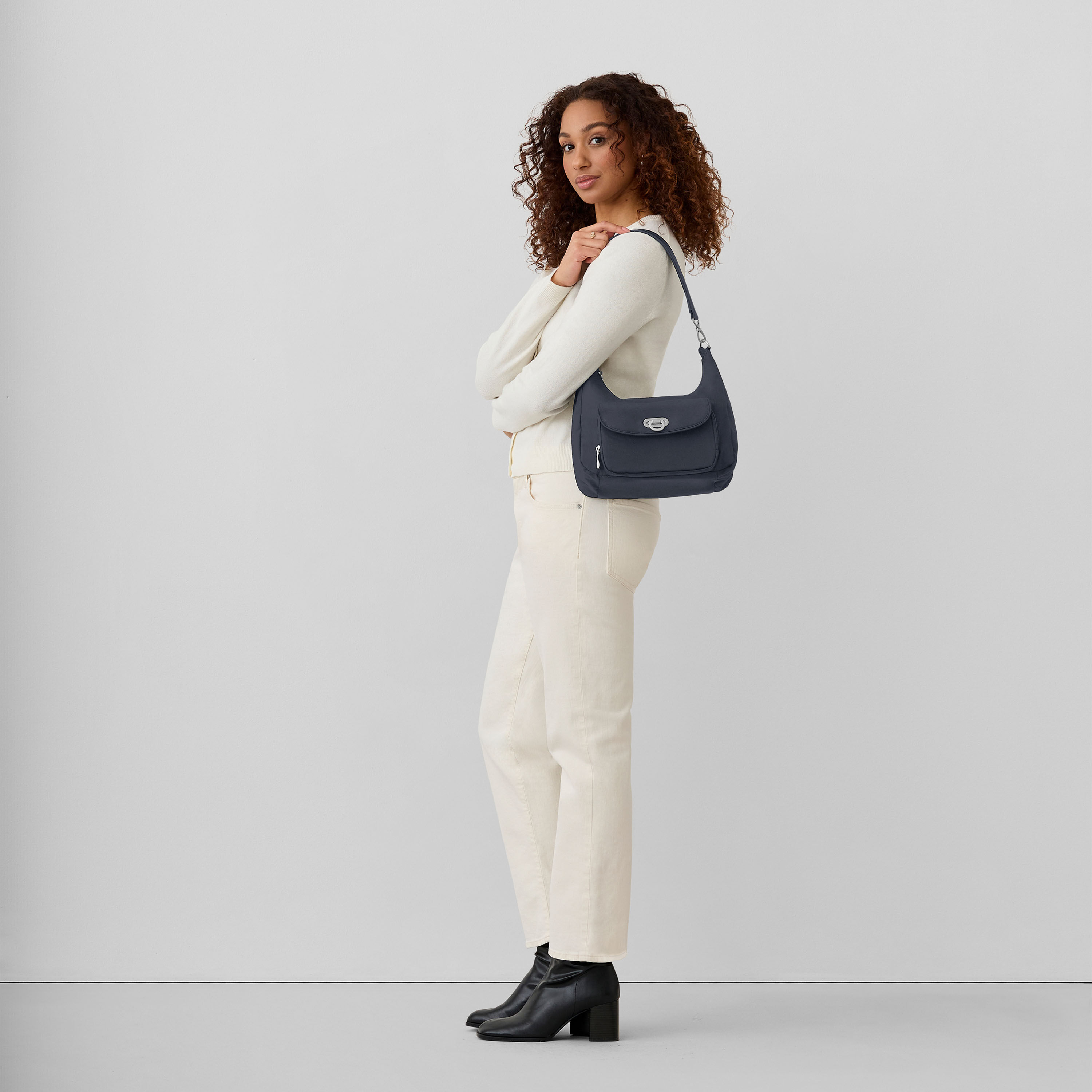 Coastal Flip Lock Half Moon Bag