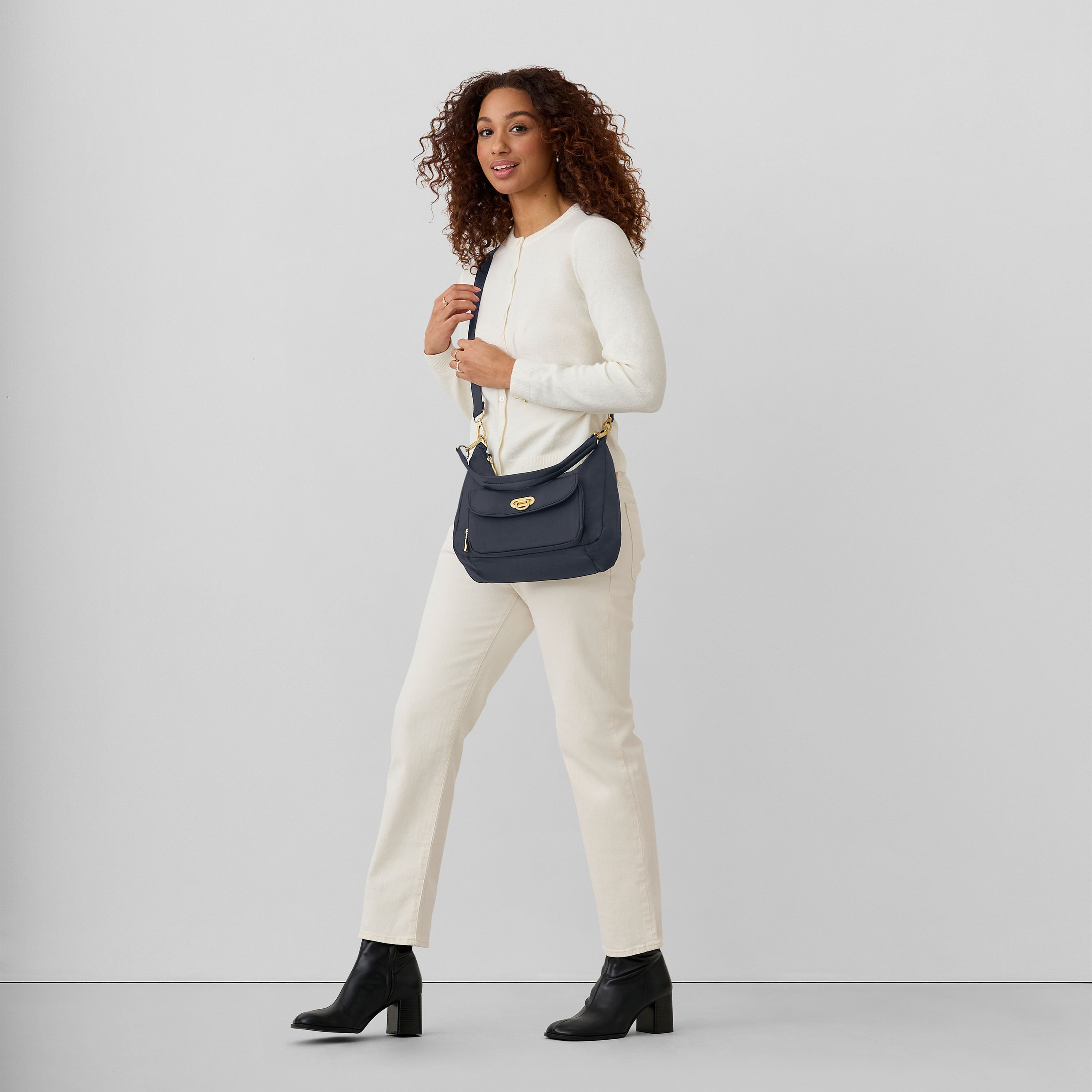 Coastal Flip Lock Half Moon Bag