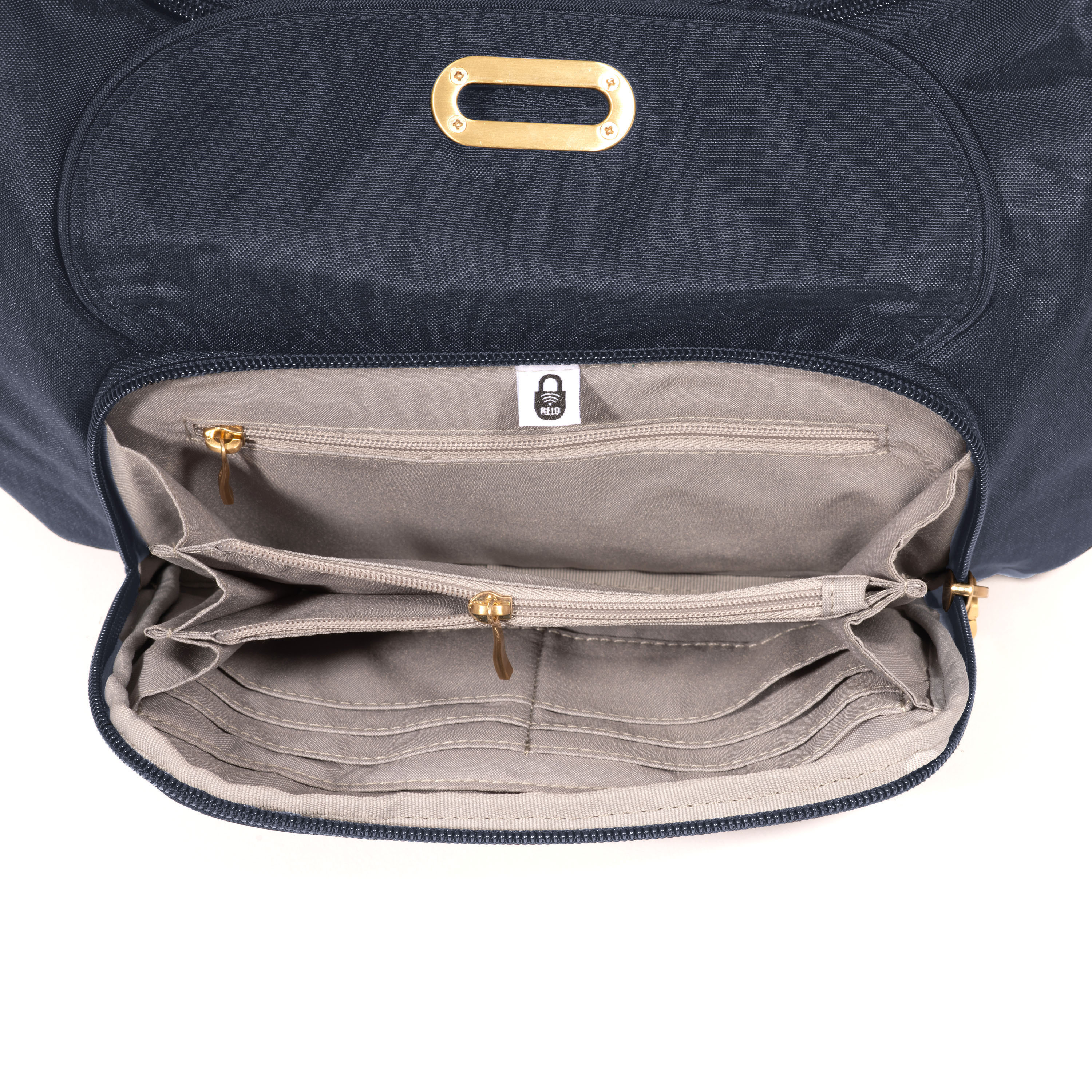 Coastal Flip Lock Half Moon Bag